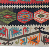 Decorative Tribal Antique Rug, Handwoven Green, Red Oriental Rug- 179x413cm