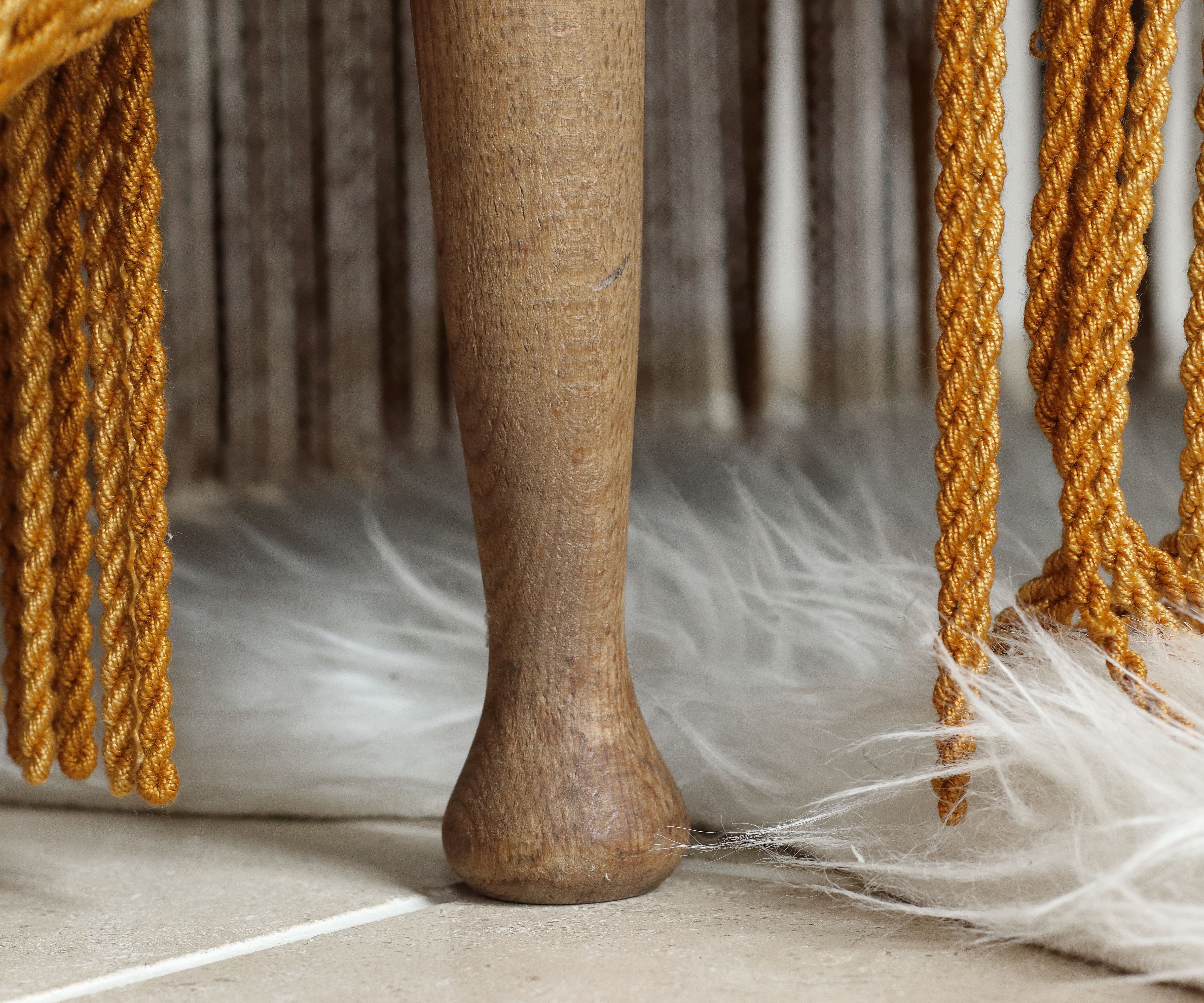 Mustard yellow velvet toad armchair