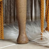 Mustard yellow velvet toad armchair