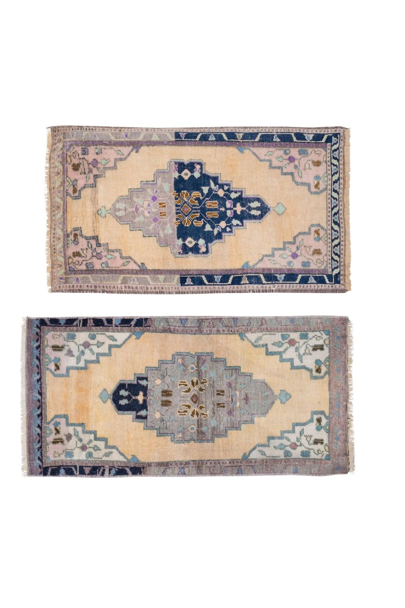 Set of 2 vintage handmade Turkish rugs 50x100 cm