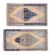 Set of 2 vintage handmade Turkish rugs 50x100 cm