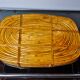 Rattan and brass tray, Italy, 1970