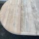 Renovated Louis Philippe round extendable dining table with 4 leaves.