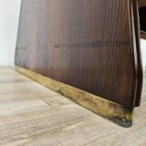 Executive Art Decò desk in exotic wood, glass, and brass