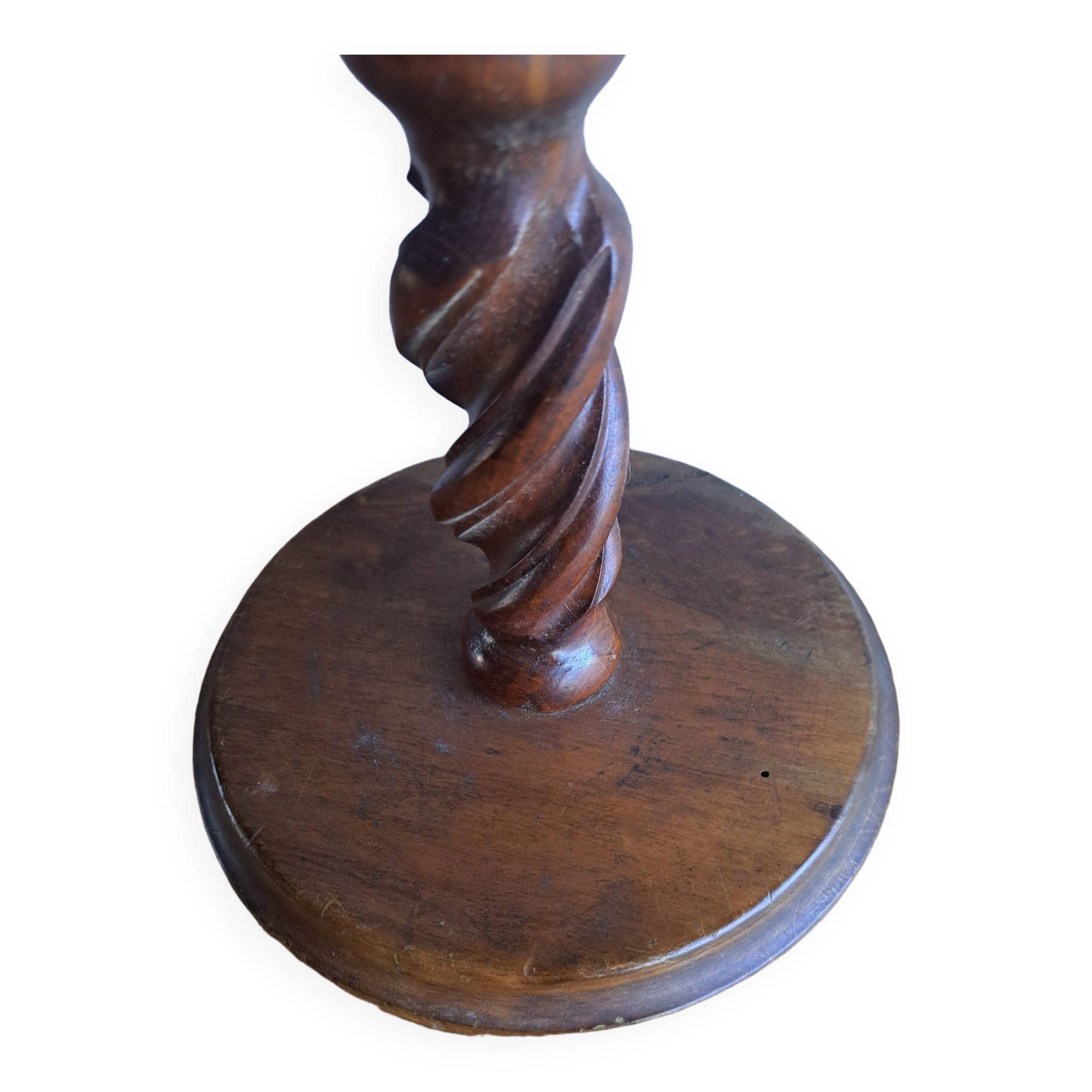 Candlestick / Bolster / Old plant holder in turned wood