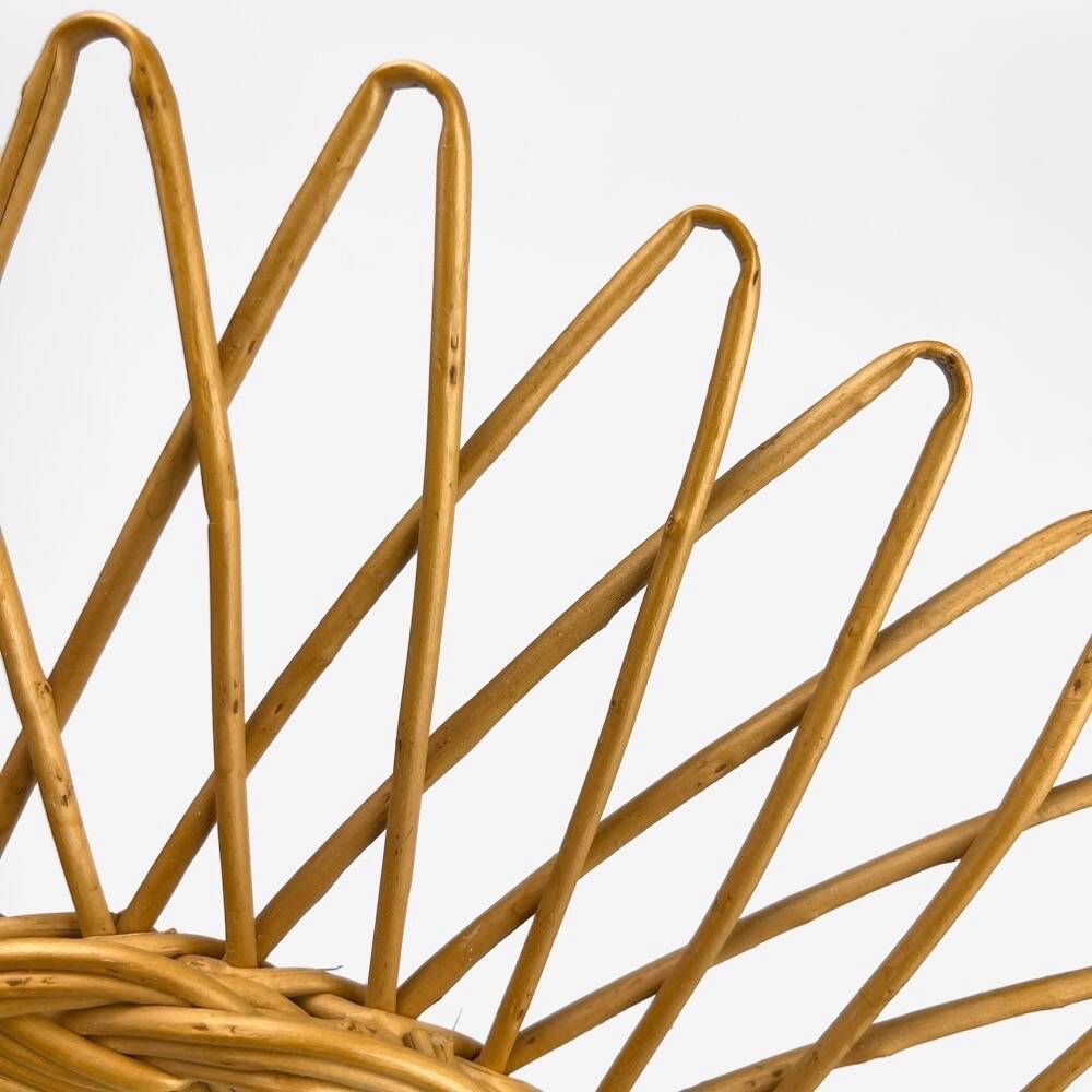 Rattan and woven wicker sun mirror from the 60s
