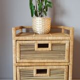 Extra cabinet 3 wicker rattan drawers