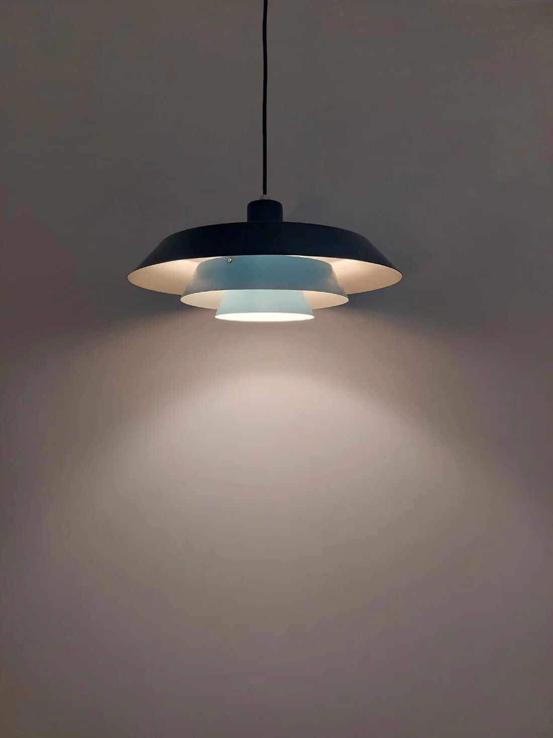 Troika in blue metal, Bent Karlby for Lyfa, Denmark 1960