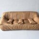 Camel leather 3-seater sofa attributed to Annie Hieronimus for Cinna Ligne Roset, 1973