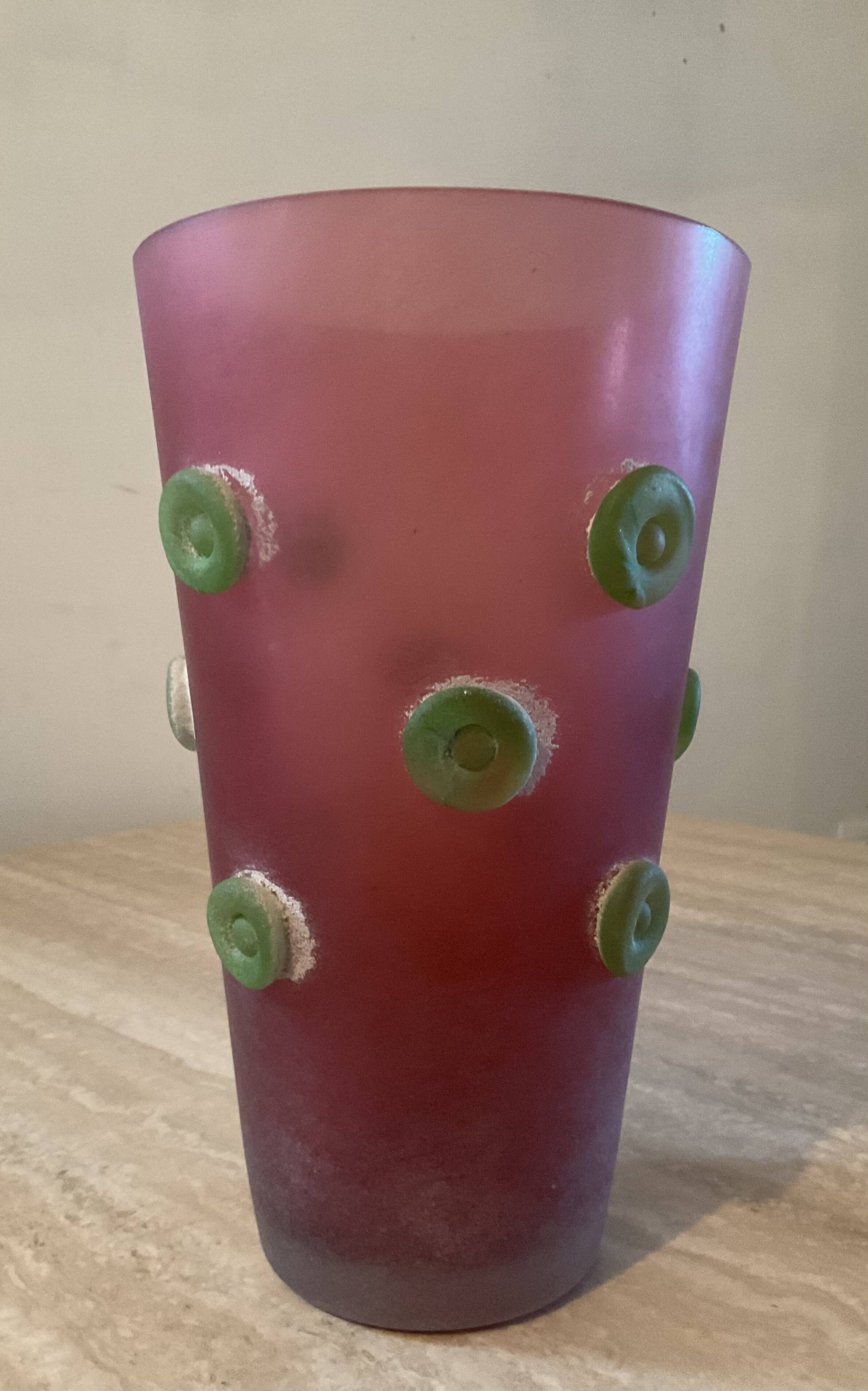 Large vintage “Scavo” vase in Murano glass