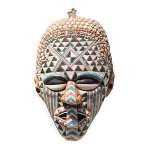 Masque céramique africain Kuba,