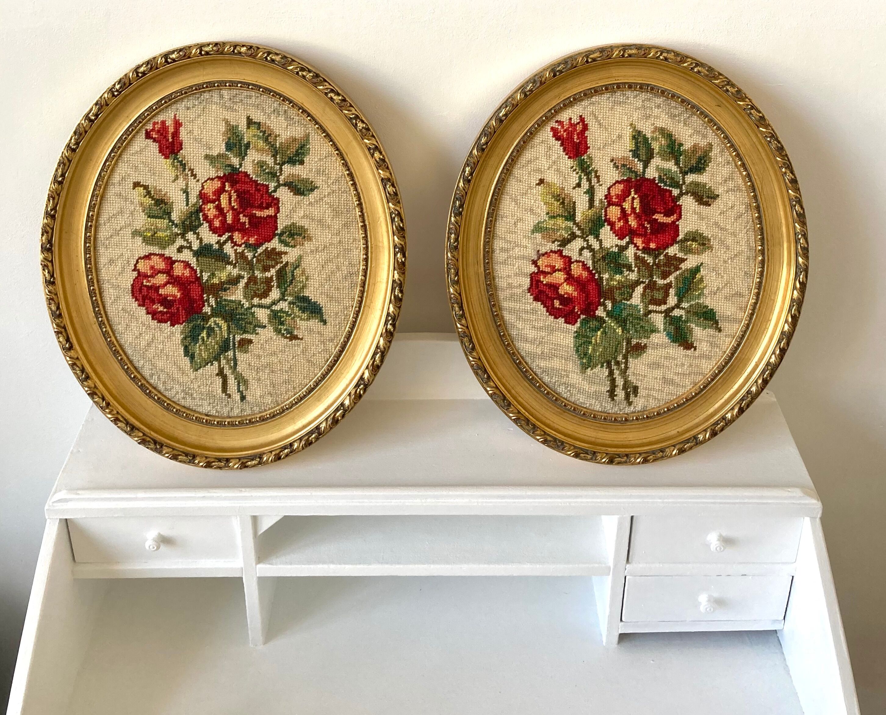 Canevas vintage motif roses