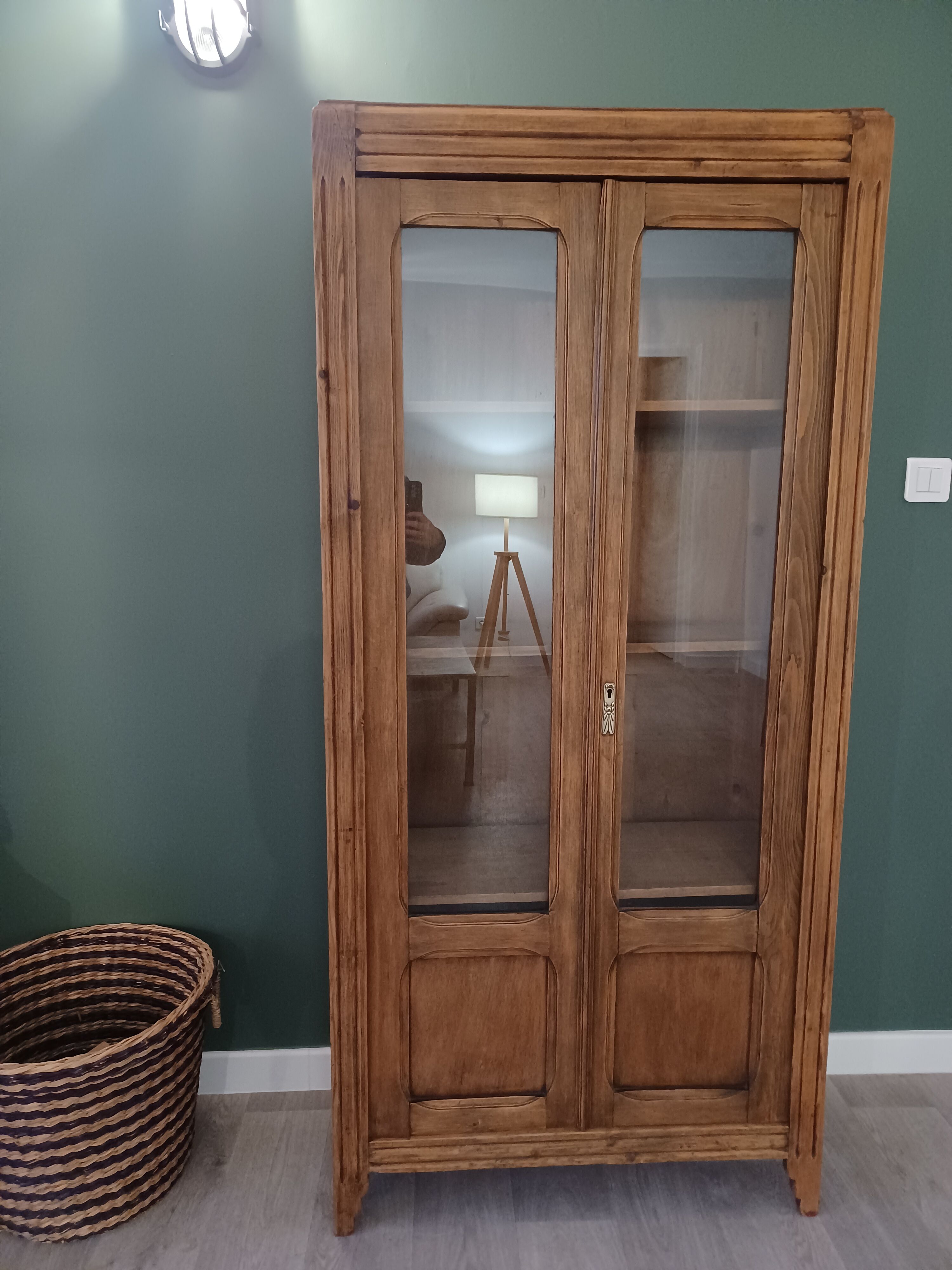 Art deco glass-glazed parisian wardrobe