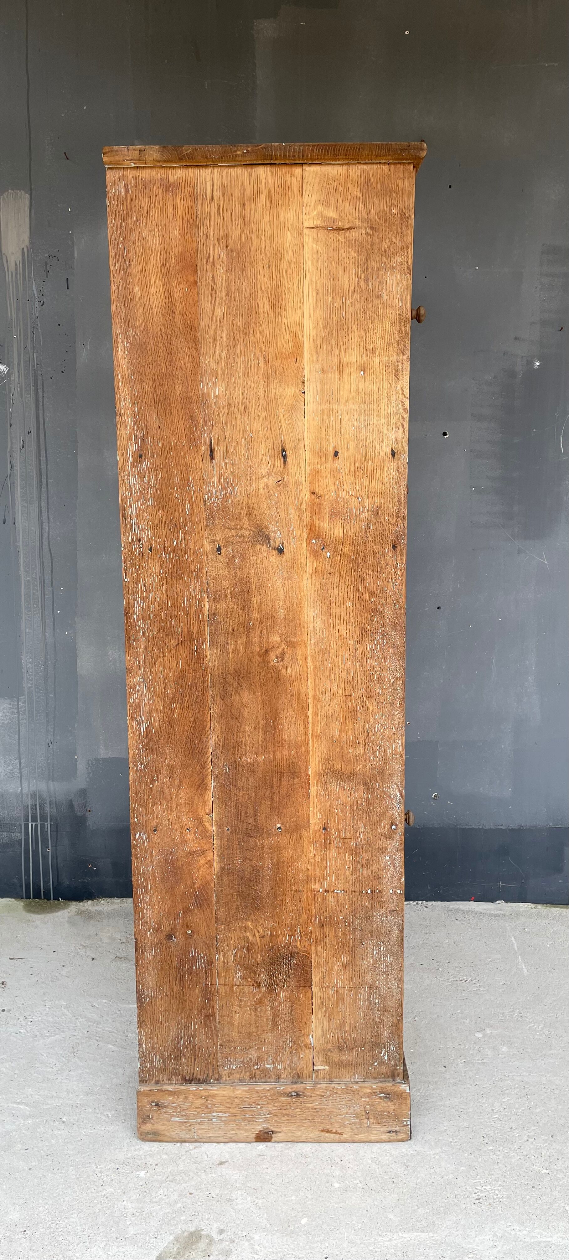 Antique solid oak showcase