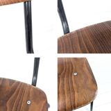 Chaise vintage Pagholz Ahrend Cirkel années 60 assise chêne piètement métal