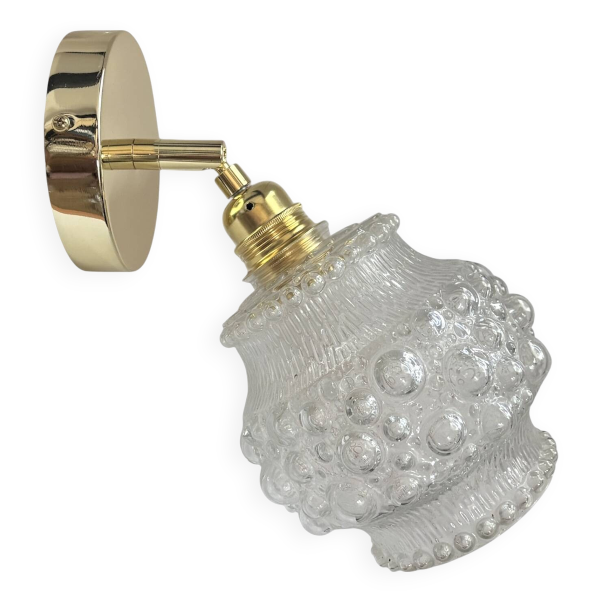 Gold wall light with bubble glass