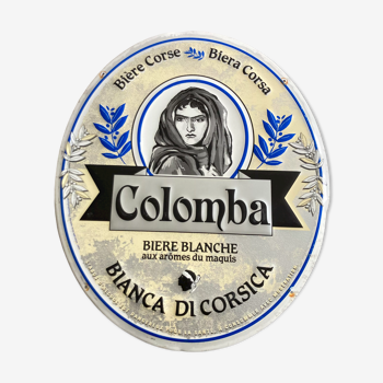 Plaque en tôle bière Colomba