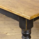Table de ferme en pin avec plateau ancien