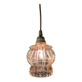 Suspension globe en verre moulé - mid. XXeme