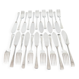 Set of 12 silver plated fish knives and 12 forks
