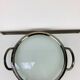 Vintage silver metal and glass tray
