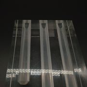 Duo Vase Bloc Résine Lucite Triple Cheminée Plexiglas Design Postmoderne