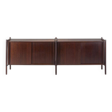 Unité de rangement modulaire Archimède en bois attribuée à Hirozi Fukuoh pour Gavina, 1962