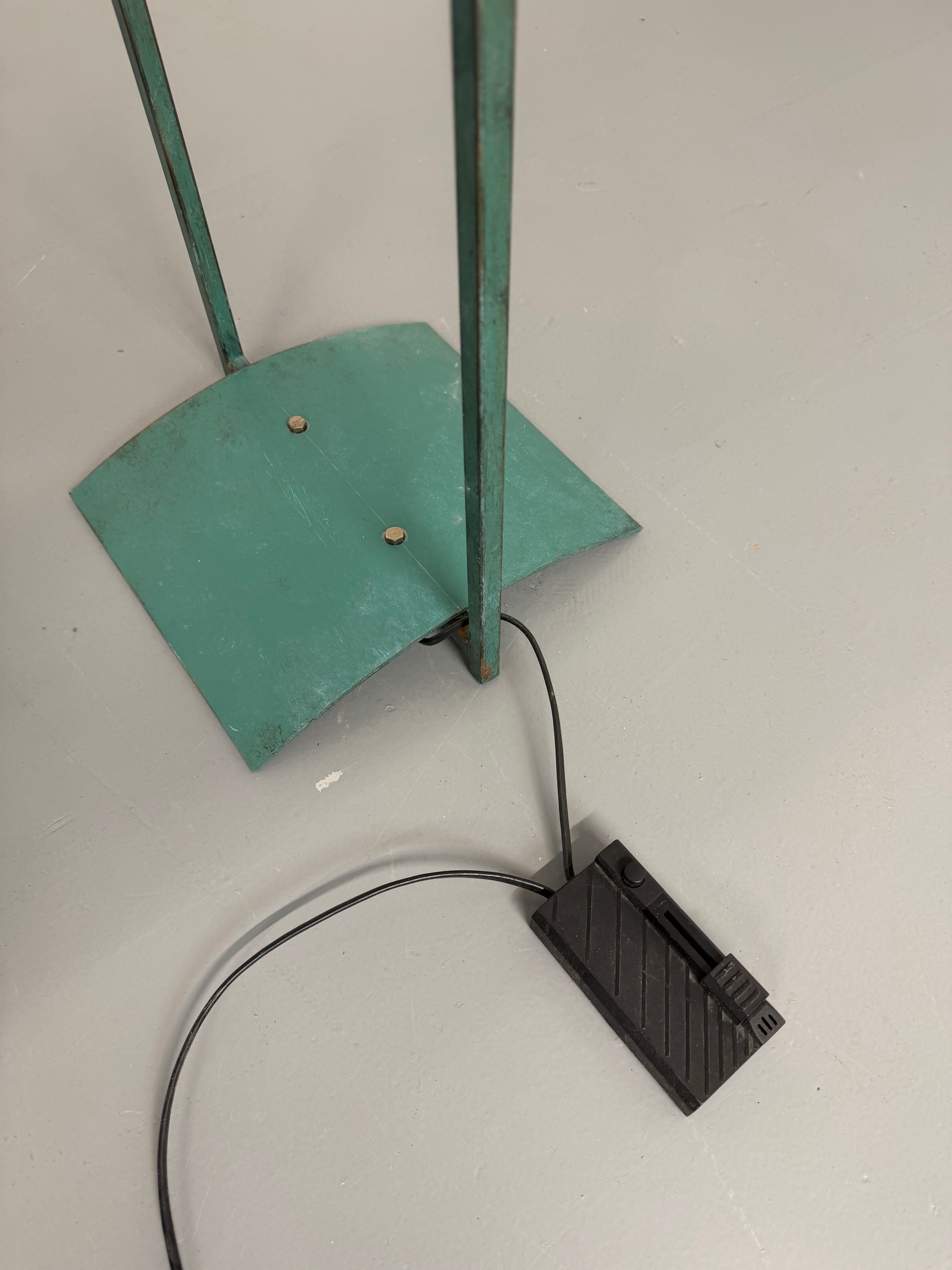 Postmodernist 1980s vintage metal halogen lamp
