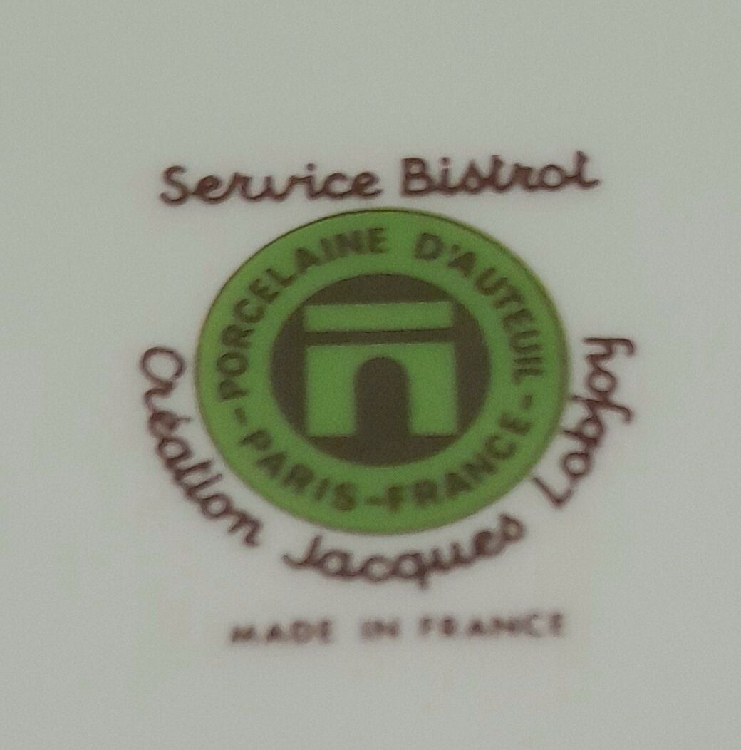 Lot 10 dessert plates bistrot porcelaine d'auteuil series j. lobjoy