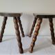 Duo de tabourets brutalistes demi-lunes
