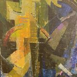 Cubist Composition by Alfred Vachon, Oil on canvas, 1961