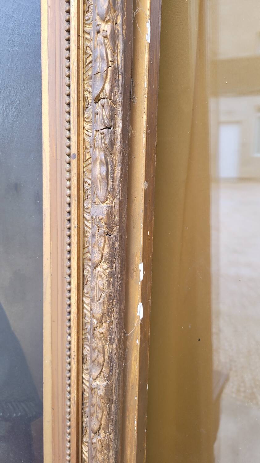 Oil on Canvas Portrait Painting of a Woman Framed 19th Century Signed