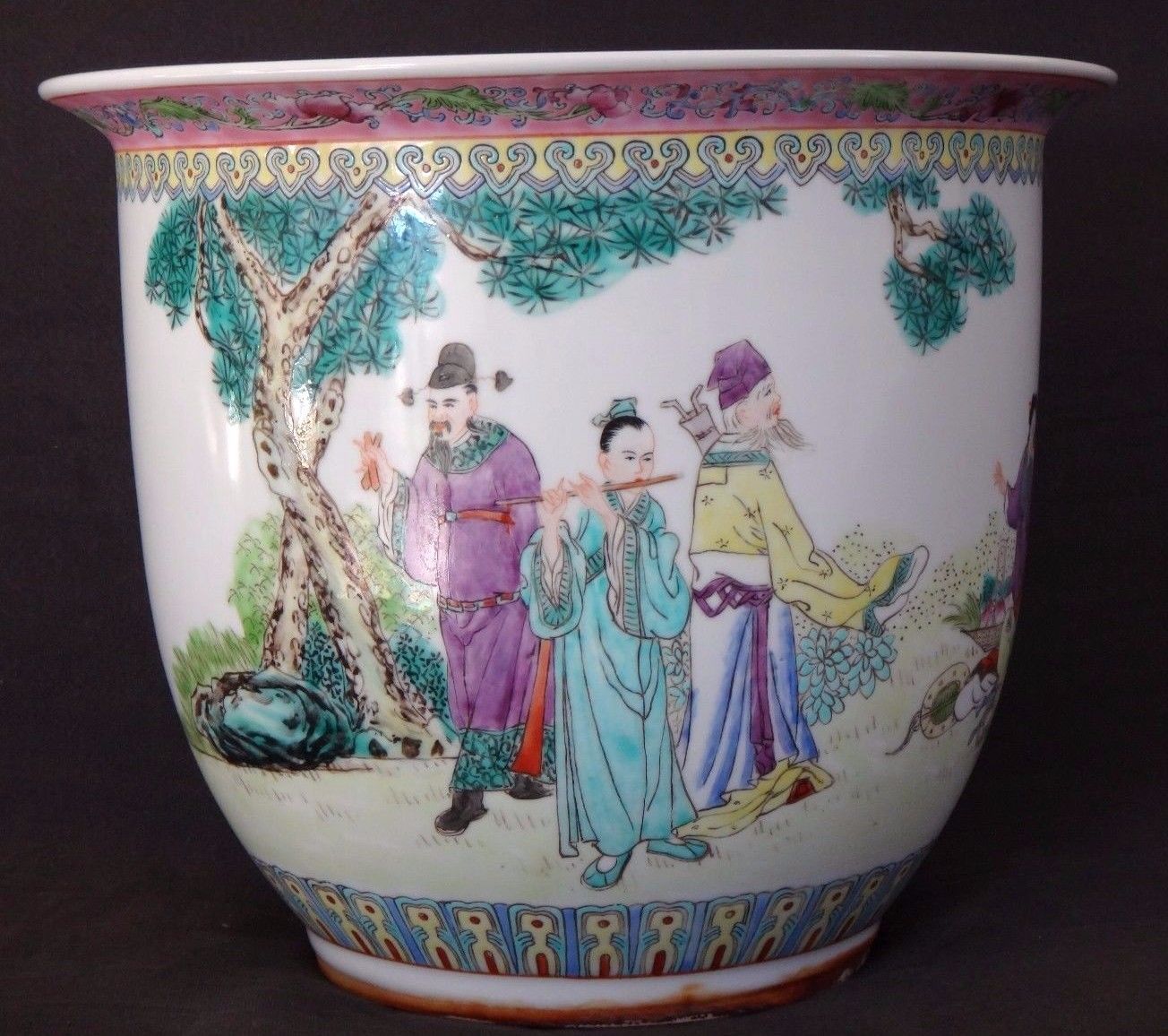 Cache pot chinois famille rose vase Chine porcelaine début XXème