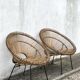 Pair of rattan armchairs
