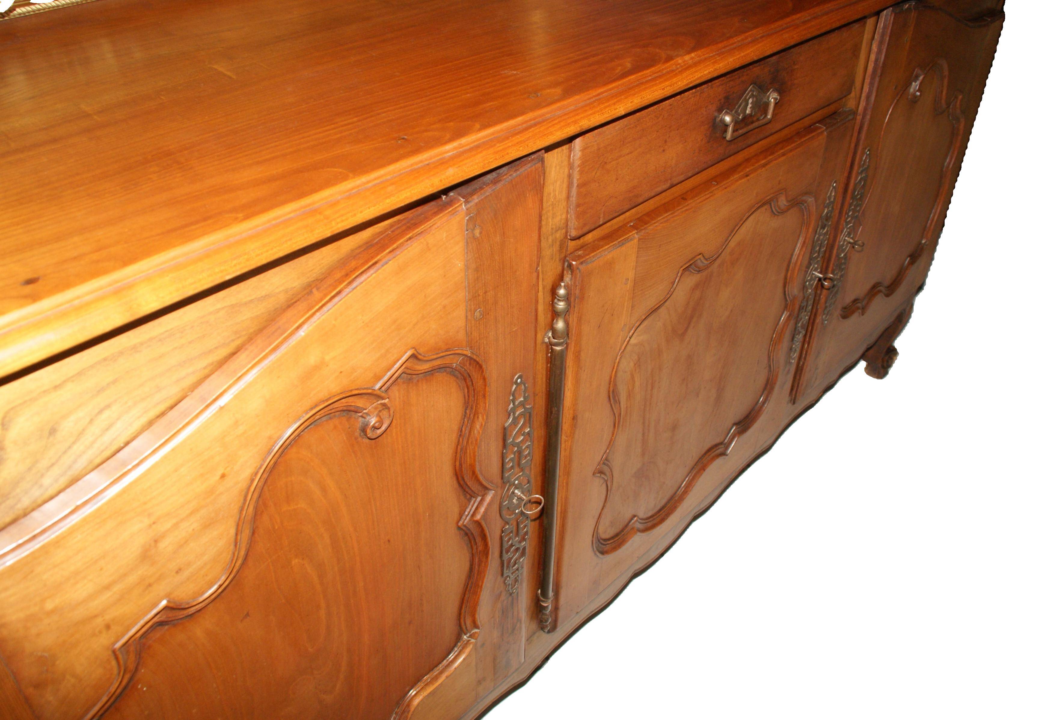 Louis XV oak and cherry wood sideboard
