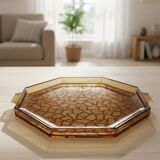 Smoked glass Art Deco tray