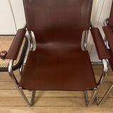 Set of 4 leather armchairs signed "Matteo Grassi" - 1960s