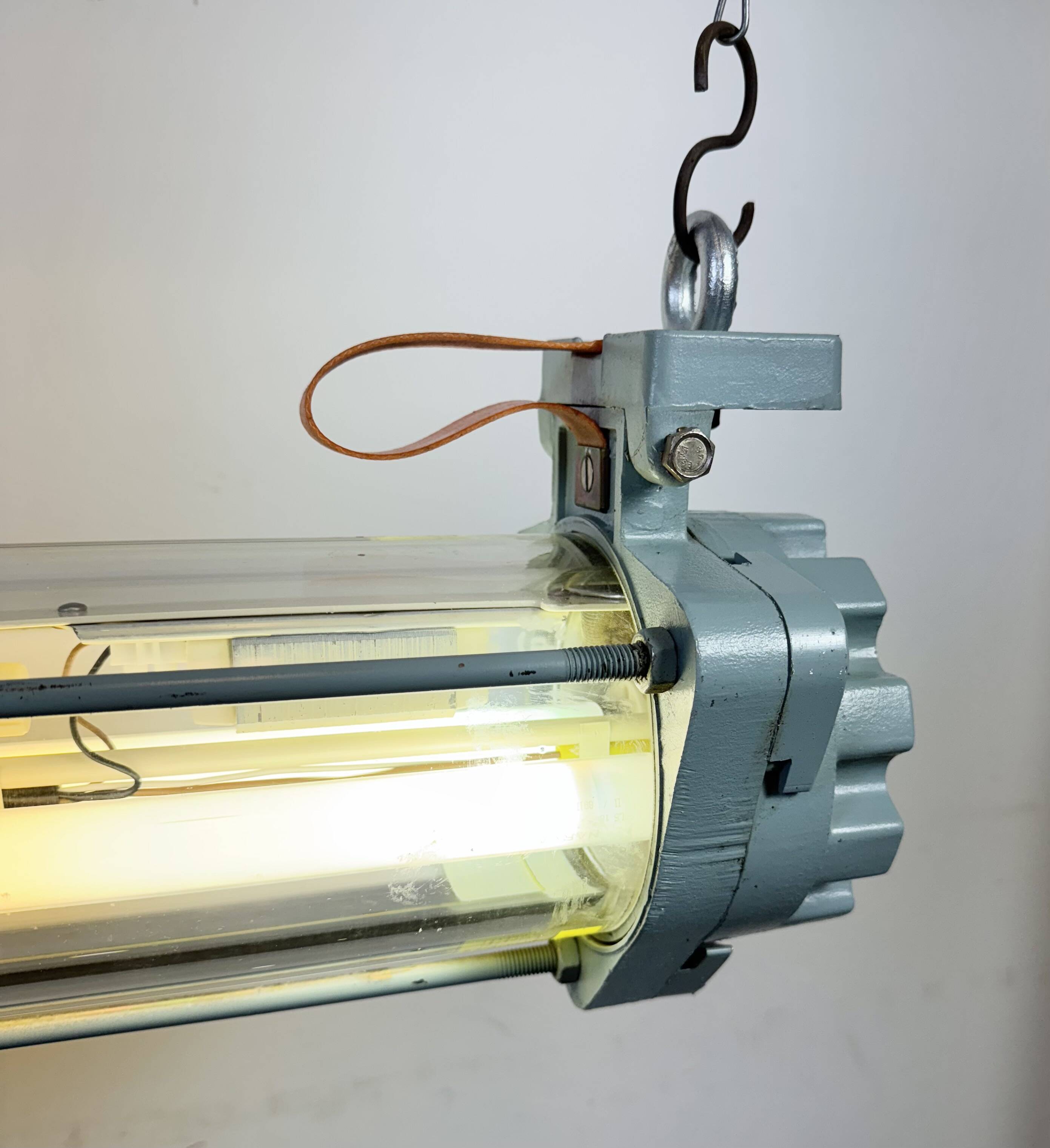 Industrial East German Fluorescent Tube Light From Leuchtenbau Wittenberg, 1980s