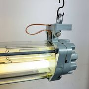 Industrial East German Fluorescent Tube Light From Leuchtenbau Wittenberg, 1980s