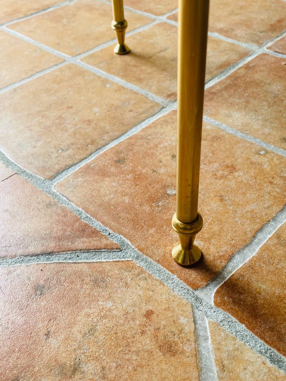 Vintage brass and glass side table circa 70's