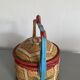Straw basket, painted decoration, Indonesia