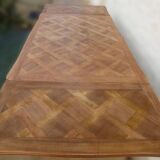 Italian-style table and its two removable extensions in solid walnut wood