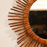 Rattan sun mirror