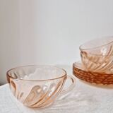 Set of 6 "Rosaline" coffee cups '70s - Arcoroc France vintage