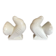 Pair of bookends in ceramic art deco cracked pigeons signed