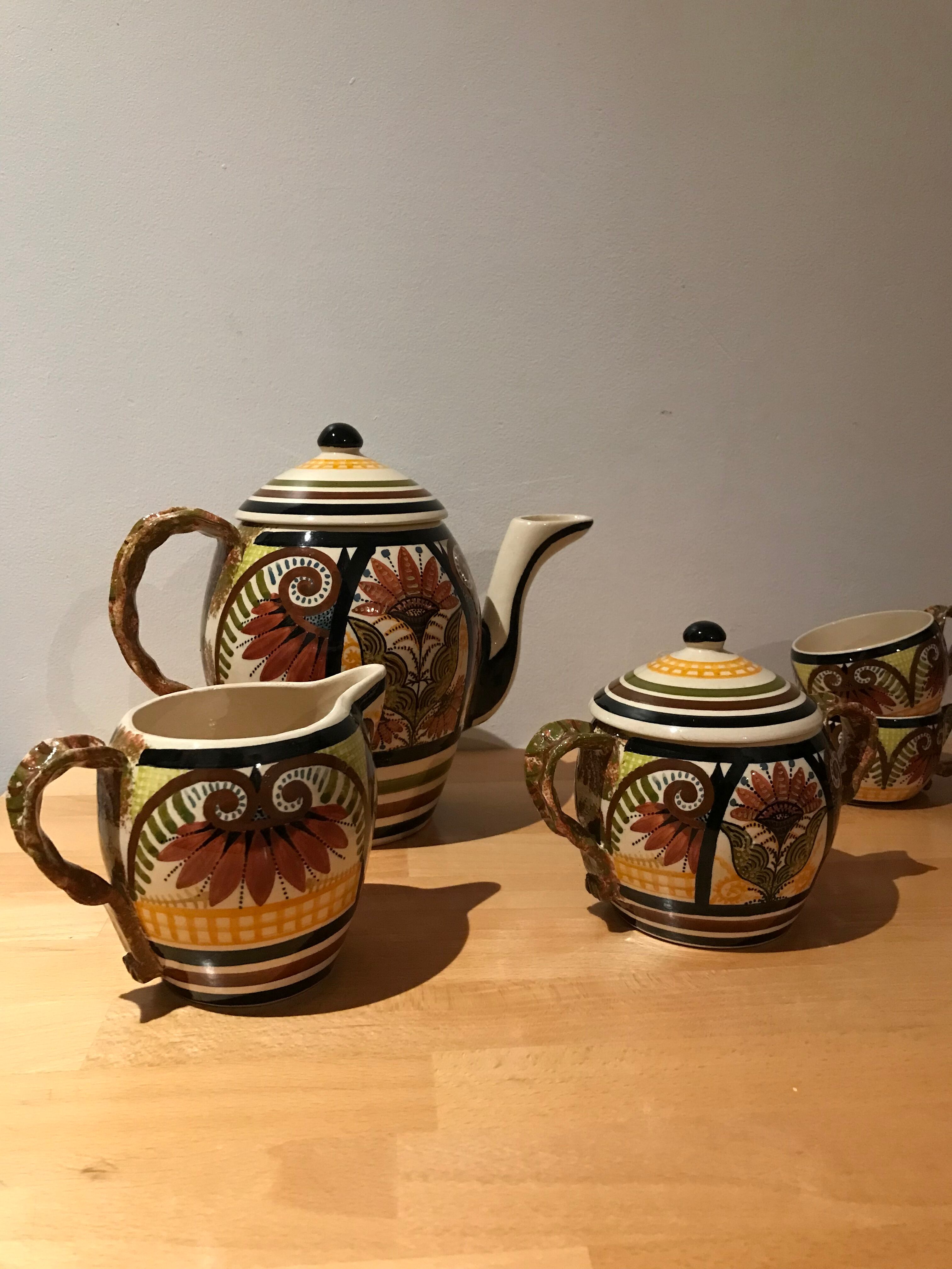 Tea set Quimper Paul Fouillen
