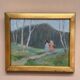 Mid-Century Swedish Oil panel “Sisters” by Gösta Geerd, Vintage & Framed 28×25cm