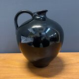 Vase by Georg Schmider Zell model 4089 Black with colorfull leaf patern