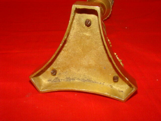 Bronze and brass candlestick, "Restoration" style, electrified as a lamp base.