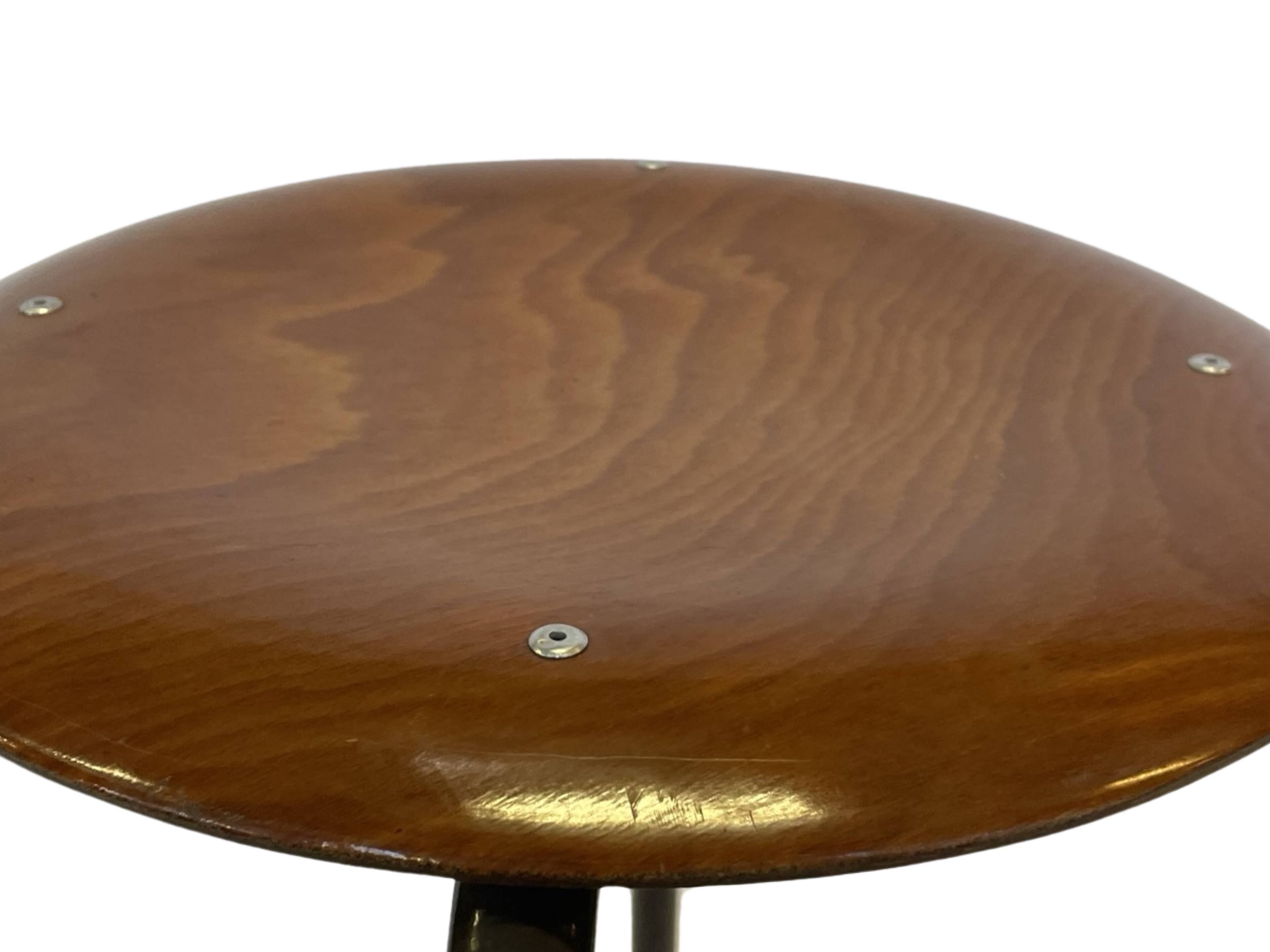 Vintage school stool, 1970s industrial design, Dutch minimalist